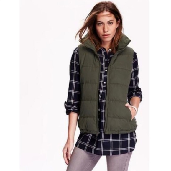 Old Navy Jackets & Blazers - Old Navy Green Zip Up Puffer Vest, Sz S